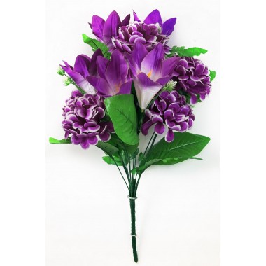 Букет лилий и георгин БС014ф-бургунд-0