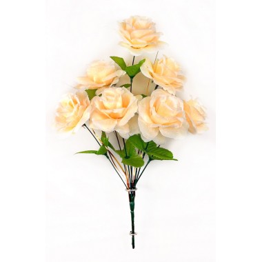 Букет роз с золотистой осокой БС035пудровый-0