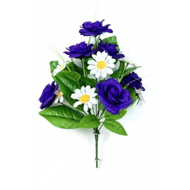 Букет роз с ромашками БС043чернильный-0
