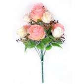 Букет декоративных роз с добавками БС085персик-пудра