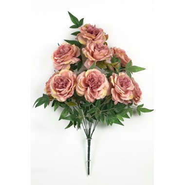  Букет пионовидных роз БС115персиковый-0