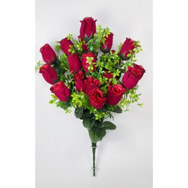 Букет бархатных бутонов роз с добавками, СН20бордо-0