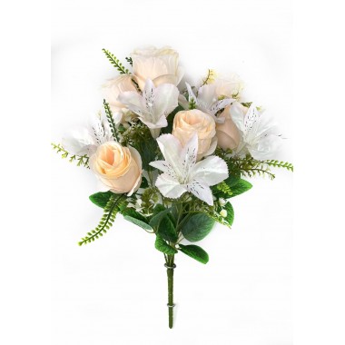 Букет бутонов роз и альстромерий, СН18пудровый-0