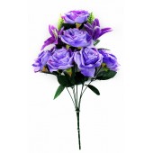 Букет роз и лилий с добавками, СН36лаванда