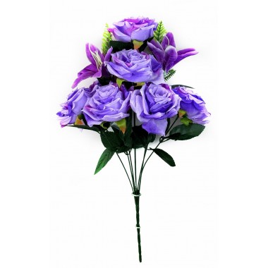 Букет роз и лилий с добавками, СН36лаванда-0