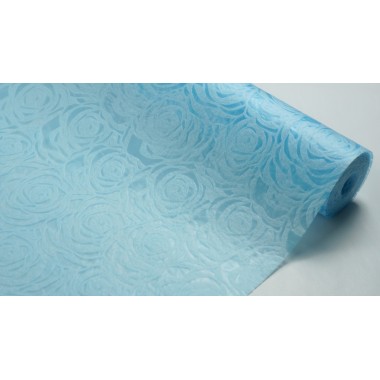 Фетр 3D ламинированный "Розы" 50см*10м (цвет голубой)-0
