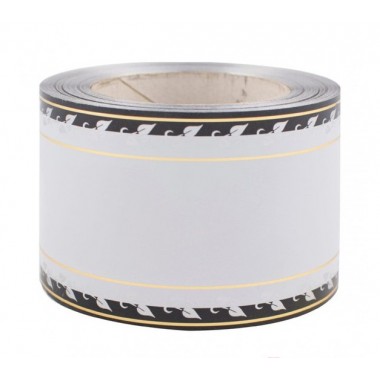 Лента с золотой полоской 8см*50у с рисунком "Лиана" БЛЗПР-8серый(лиана)-0