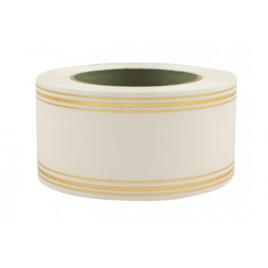 Лента с зол. пол. 6 см * 50 у БЛЗП-6белый-0