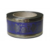 Лента с золотой полоской 6 см * 50 у с рисунком "Роза" БЛЗПР-6чернильный(роза)