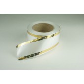 Лента  PREMIUM с золотой полоской 6 см * 50 у ЛЗП-6 белая 