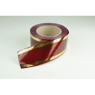 Лента PREMIUM с золотой полоской 6 см * 50 у ЛЗП-6 бордо -0