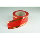 Лента PREMIUM золотой полоской 6 см * 50 у ЛЗП-6 красный 