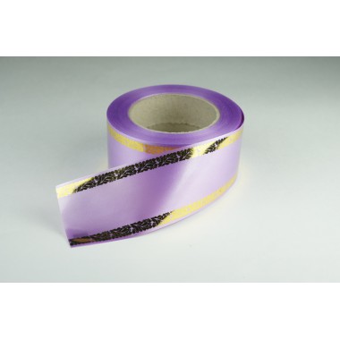 Лента  PREMIUM с золотой полоской 6 см * 50 у ЛЗП-6 сирень-0