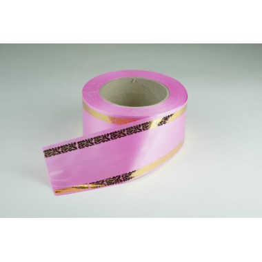 Лента PREMIUM с золотой полоской 6 см * 50 у ЛЗП-6 яр-роз -0