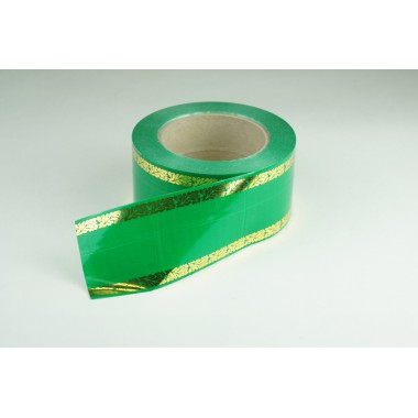 Лента PREMIUM с золотой полоской 6 см * 50 у ЛЗП-6 зеленый -0