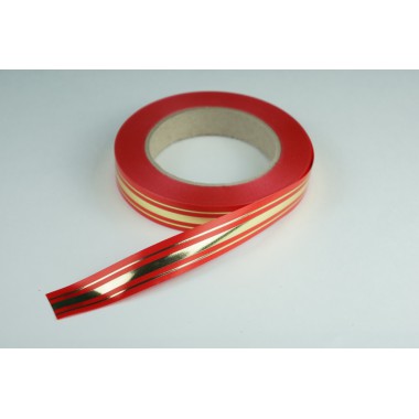 Лента PREMIUM с золотой полоской 2 см * 50 у ЛЗП-2 красный -0