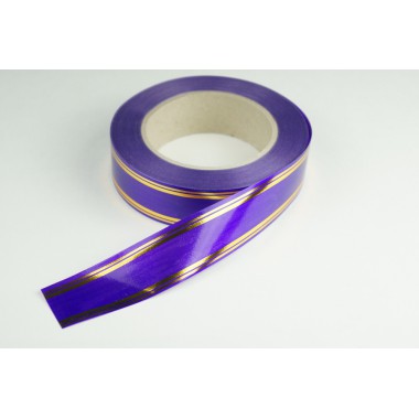 Лента PREMIUM с золотой полоской 3 см * 50 у ЛЗП-3 фиолет -0
