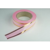 Лента PREMIUM с золотой полоской 3 см * 50 у ЛЗП-3 розовый 