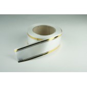Лента PREMIUM с золотой полоской 5 см * 50 у ЛЗП-5 белая 