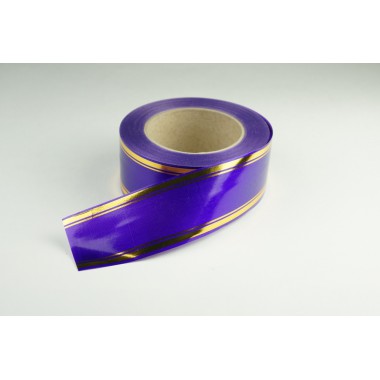 Лента PREMIUM с золотой полоской 5 см * 50 у ЛЗП-5 фиолет -0