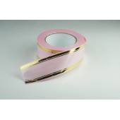 Лента PREMIUM с золотой полоской 5 см * 50 у ЛЗП-5 розовая 