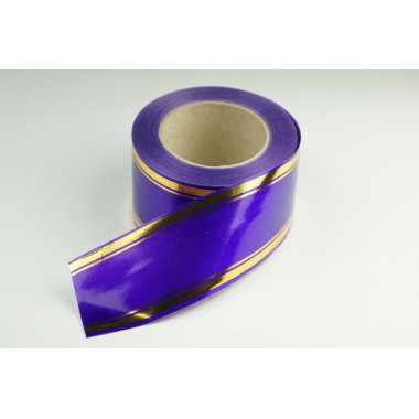 Лента PREMIUM с золотой полоской 8 см * 50 у ЛЗП-8 фиолет -0
