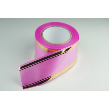 Лента PREMIUM с золотой полоской 8 см * 50 у ЛЗП-8 яр-роз -0