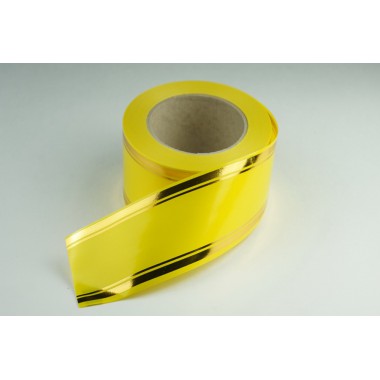 Лента PREMIUM с золотой полоской 8 см * 50 у ЛЗП-8 желтая -0