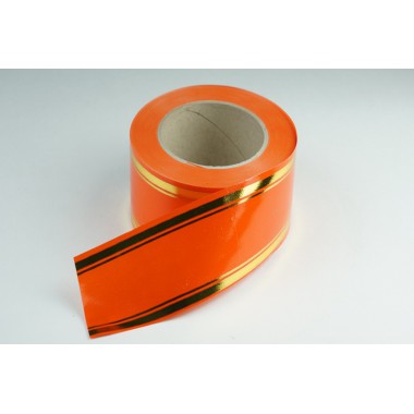 Лента PREMIUM с золотой полоской 8 см * 50 у ЛЗП-8 оранж -0