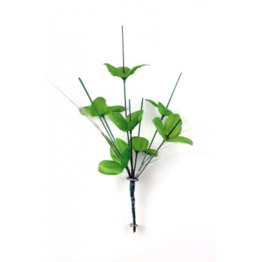 Подбукетник 7 веток с листьями и серебристой осокой ПЛ010-1-0